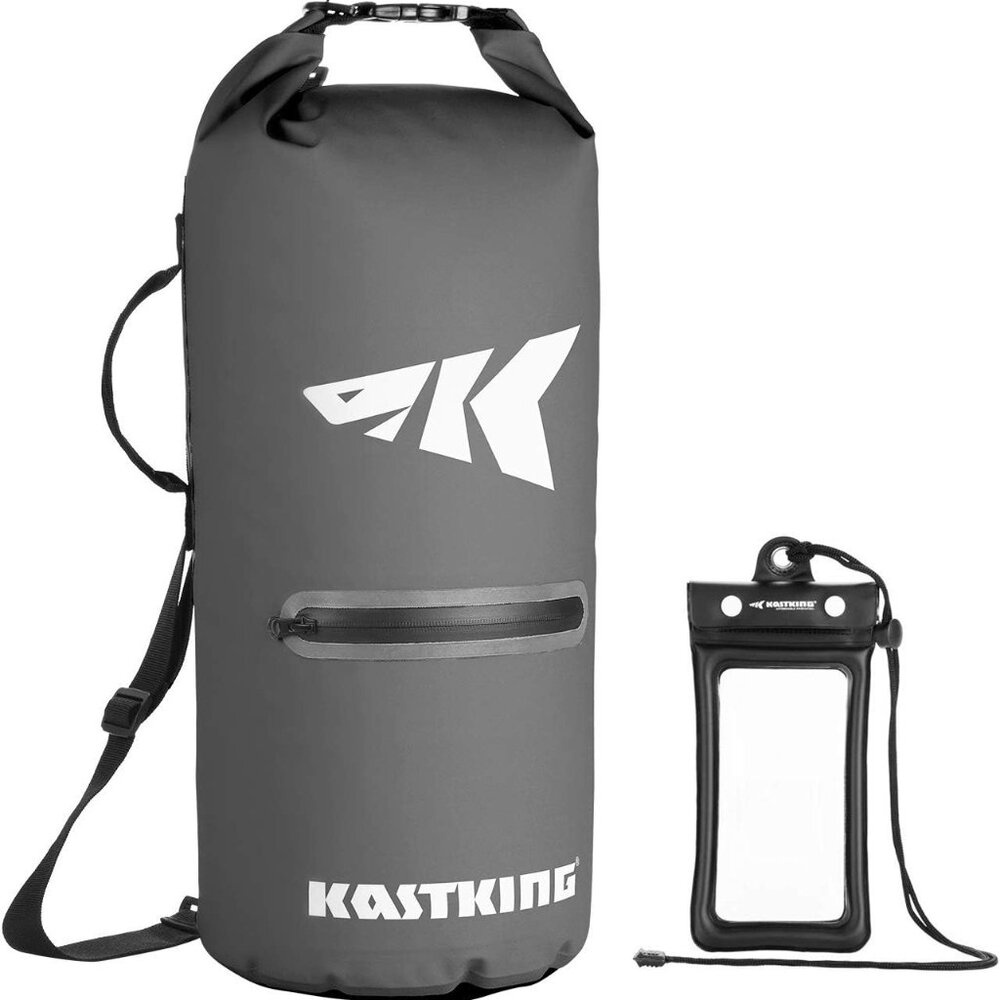 Waterproof Dry Bag with Phone Case and Zippered Pocket 20L GRAY
